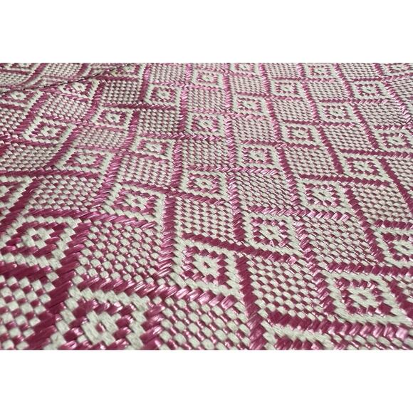 Fossil Purse Pink White Straw Leather Trim Crossbody Bag - Picture 4 of 10